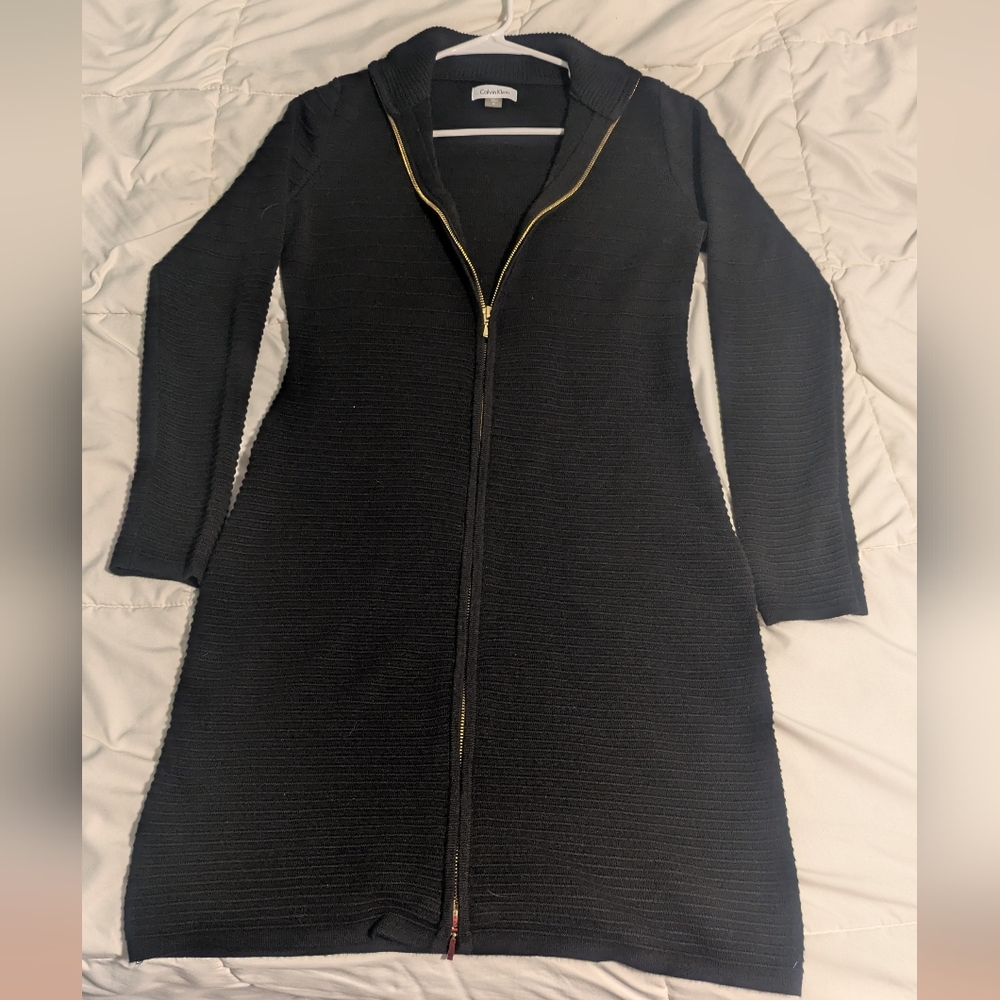 Calvin Klein black medium double zip up dress